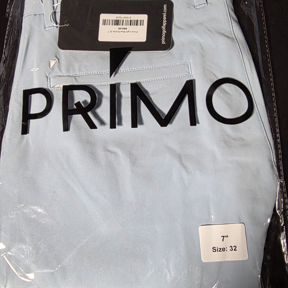 PRIMO Light Blue Golf Shorts Sizes 32 & 34. Price Is Each Not Together.